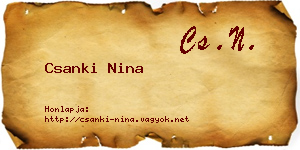 Csanki Nina névjegykártya